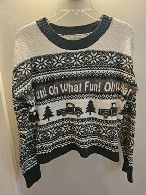 GUC Fair Isle Xmas Christmas Oh What Fun Sweater Size Small